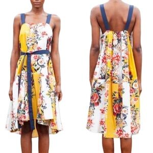 Katharine Kidd Lalita Yellow & Navy Flowy Floral Dress